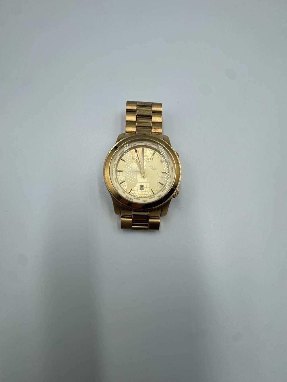Michael Kors MK-5980 Gold Tone World Map Dial Watch